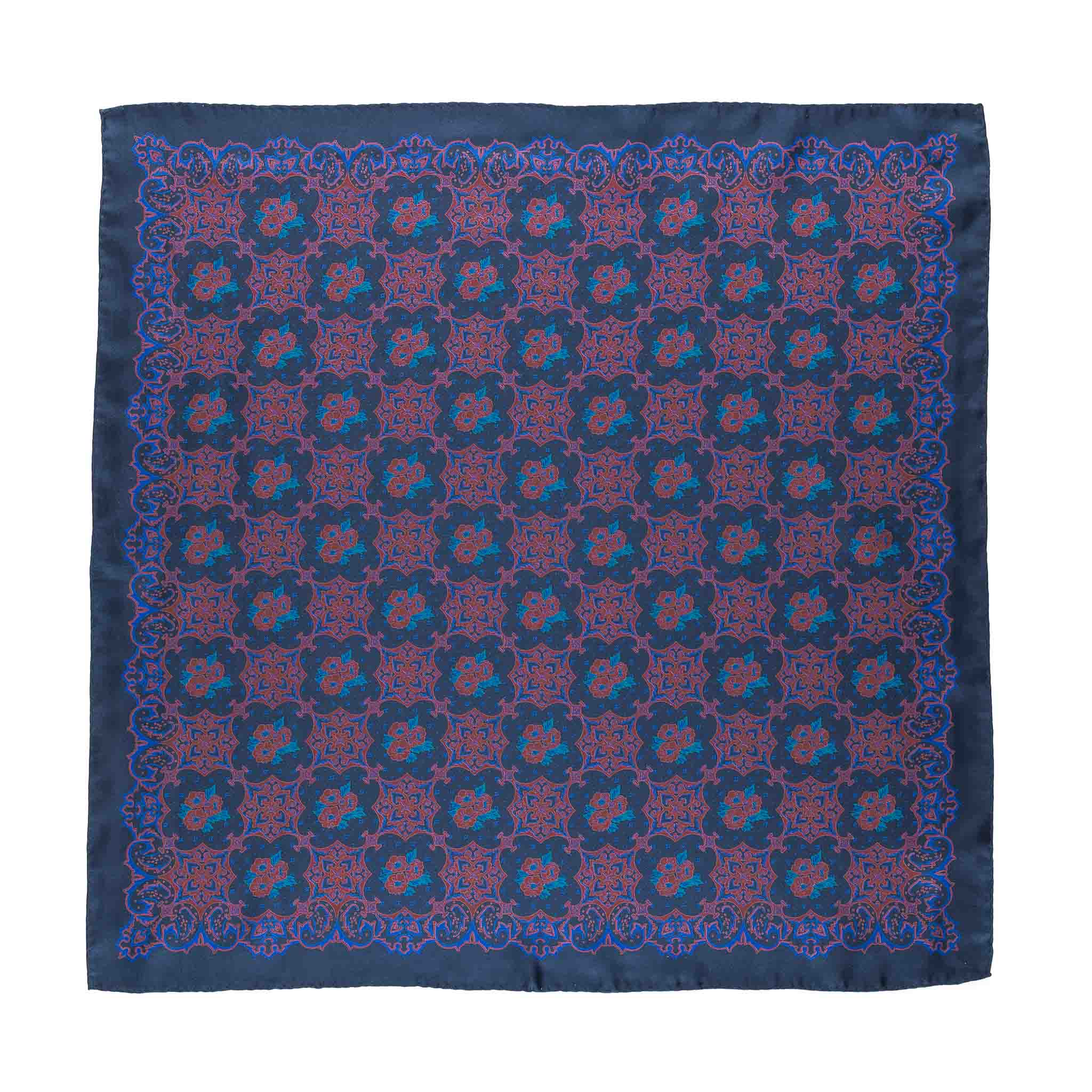 Sartorial Pocket Square Handkerchief Hand-Rolled in Italy Silk Blue ...